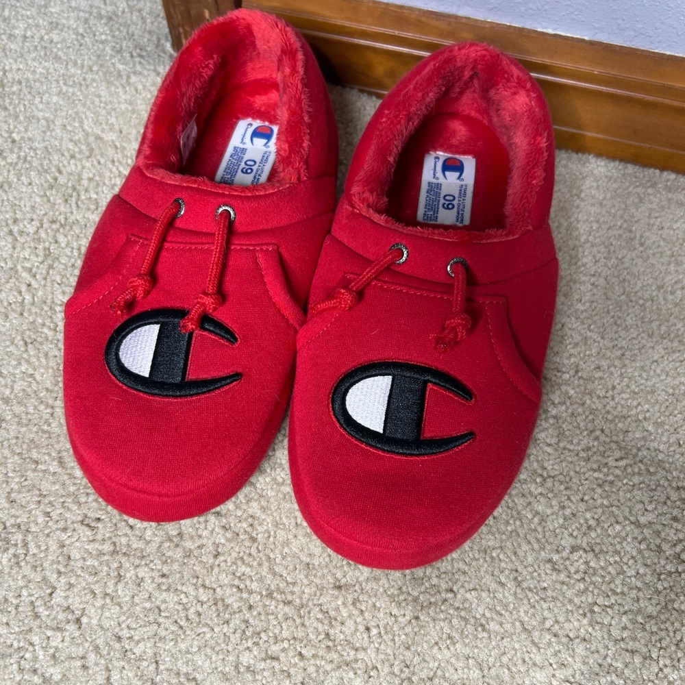 Champion Red Fleece-Lined Slippers